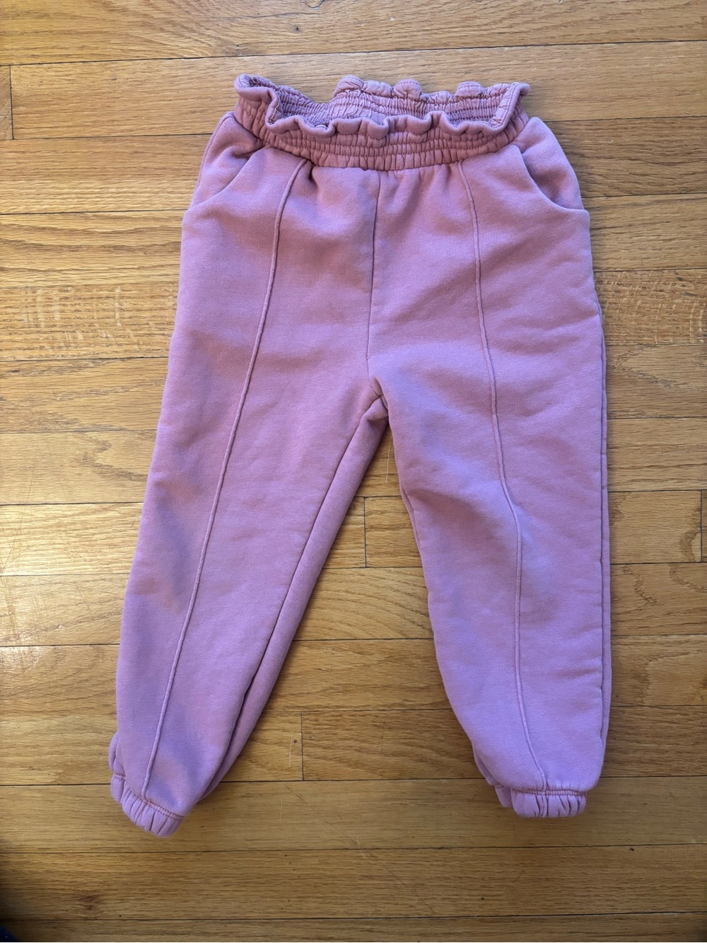 Zara Ruffle-Waist Fleece Joggers